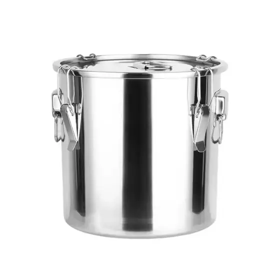 Immetal Panela Caldeirão Recipiente de aço Inoxidável INOX 304 com Tampa Hermética 30 Litros