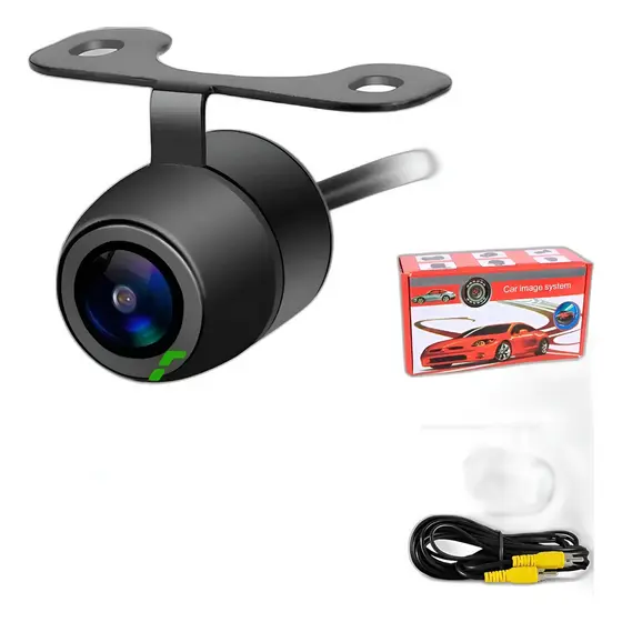 Câmera De Ré Automotiva Universal HD Visão Noturna LED À Prova D'Água IP67 Borboleta E Embutir 2em1 Para Carro Central