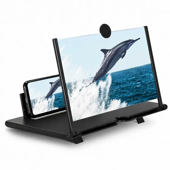 Lupa de Tela 3D para Celular 12 Polegadas Dobrável Amplificador de Vídeo HD Portátil