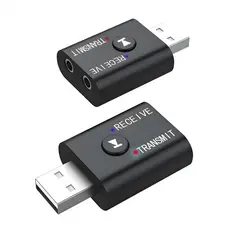 Adaptador Bluetooth USB 5.0 Transmissor Receptor Áudio P2 3.5mm PC TV Carro Sem Fio TR6