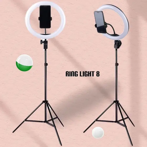 Ring Light Iluminador 8 Polegadas Com Tripé De 2.10 Metro MARISA