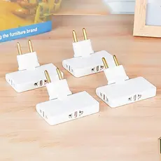 Adaptador de extensão de plugue de alimentação 3 em 1 ajustável em 180 graus