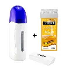 Kit Aquecedor + Cera Roll On + 10 Flhas