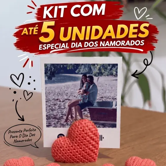 Porta Polaroid Coração 3D Suporte Foto Instax Mini Fujifilm Porta Retrato Mesa Decoração Casamento