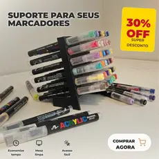 Suporte Porta Caneta Acrílica Organizador Marcador Brush Pen 24 36 48 Cores Desenho Pintura