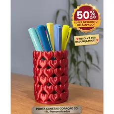 Suporte Organizador de Mesa para Canetas/lapis de CORAÇÃO