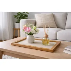 Bandeja Decorativa de Madeira 20,3 x 30,3 cm – Para Sala, Banheiro e Cozinha