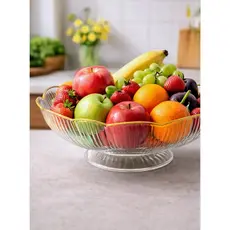 Fruteira Pet com Borda Dourada Decorativa - Centro de Mesa Elegante