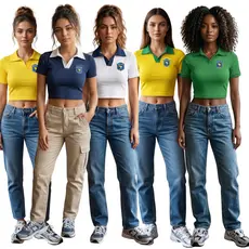 Blusa Cropped Gola Polo Ribana Canelada Brasil core casual modinha