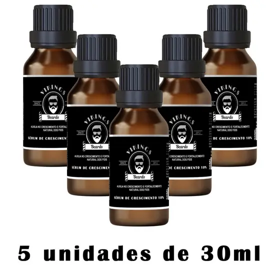 Kit 5 Serum de Crescimento Cabelo e Barba 10%