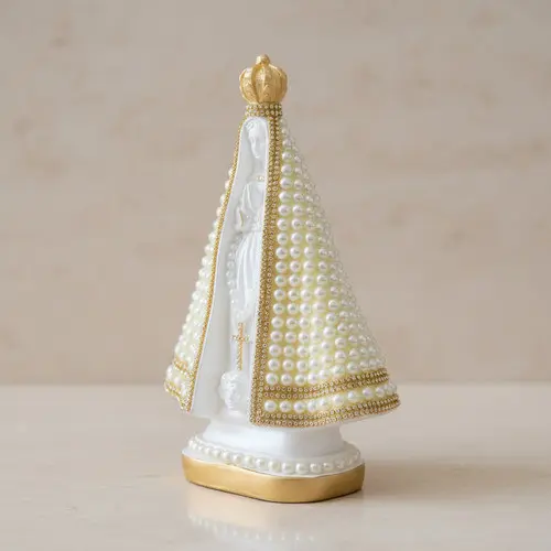 Imagem Nossa Senhora Aparecida Com Pérola 27cm. Linda!