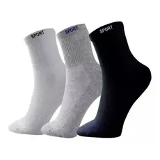 Kit com 3 Pares de Meias de Cano Alto em Algodão Conforto e Qualidade