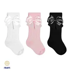 Meia Cano Longo Bebê com Laço Menina RN/PP - Rikam