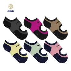 Meia Sapatilha Feminina Pilates Yoga S/ Costura Rikam
