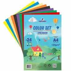 Livro criativo color set A4 8 cores com 24 folhas Romitec