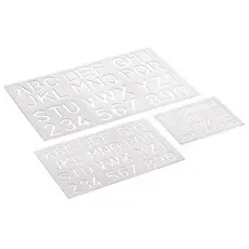 Kit normógrafo letras e numeros vazados Acrinil
