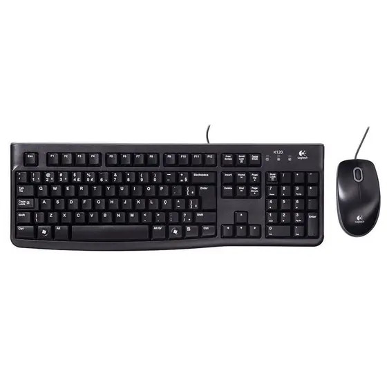 Teclado e mouse USB com fio optico MK120 Logitech