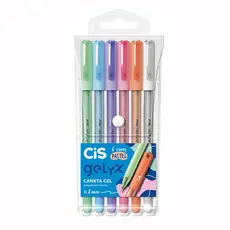 Caneta gel 0.8mm Gelyx com 6 cores pastel Cis