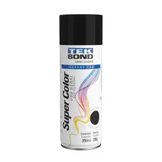 Tinta spray aerossol Super Color Preto brilhante 350ml Tekbond