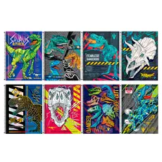 Caderno espiral capa dura universitário 1x1 80 folhas Raptor Tilibra