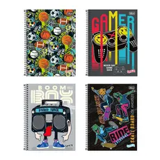 Caderno espiral capa dura universitário 10x1 160 folhas Spice Masculino Tilibra