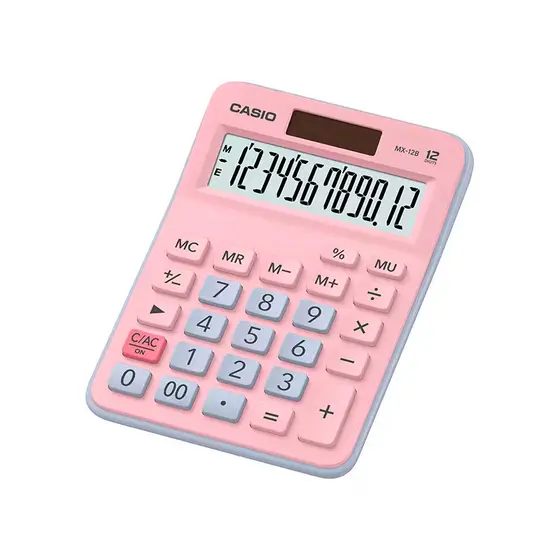 Calculadora de mesa 12 dígitos MX-12B-PKLB Rosa Casio