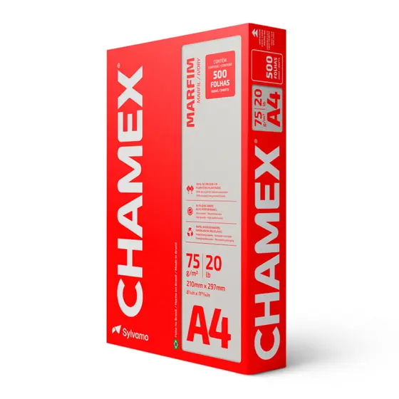 Papel sulfite A4 75g Marfim 210x297 com 500 folhas Colors Chamex