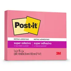 Bloco de notas super adesivas Post-it Rosa Positivo 76x102mm 90 folhas 3M