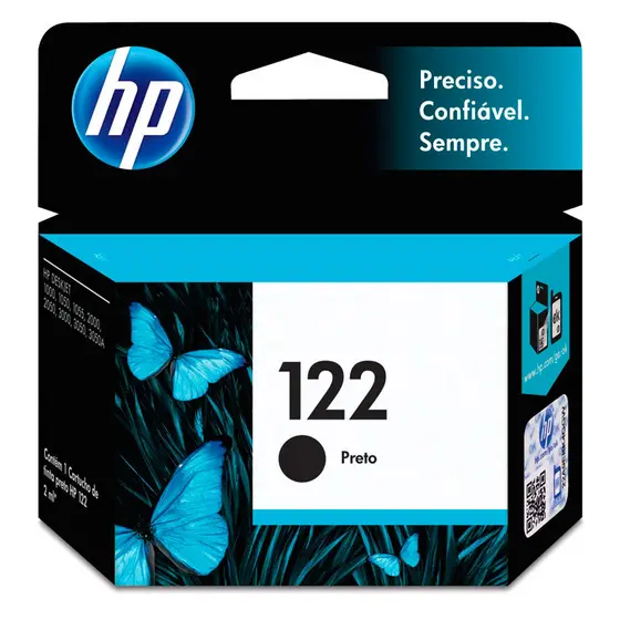 Cartucho HP 122 Original CH561HB Preto p/ DeskJet 1000, 2050, 3050, 2000