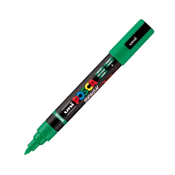 Caneta Posca PC-5MBR Brush Verde Uni-Ball