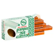Grampo cobreado 26/6 com 1000 unidades ACC