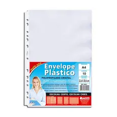 Envelope saco plástico A4 1590 gofrado com 10 unidades Chies