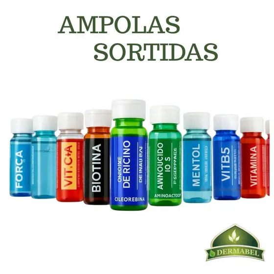 Kit Ampolas Capilares de Vitaminas Sortidas Dose Concentrada Ajuda no Combate a Queda