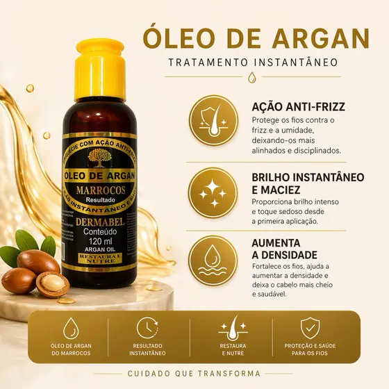 Óleo Capilar Perfumado Capilar - Óleo de Argan 120 ml Dermabel