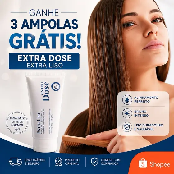 Progressiva Sem formol 150 ml No Chuveiro Orgânica Extra Liso  GANHE 03 Ampolas de Brinde !