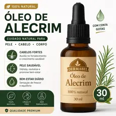 Óleo de Alecrim Crescimento Capilar, Combate a Acne.Óleo Vegetal 100% Natural 30 ML Dermabel