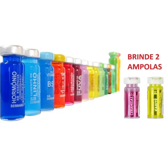 Kit Linha Completa de Ampolas Capilares Dermabel - 30 Ampolas GANHE DUAS AMPOLAS DE BRINDE Vitamina