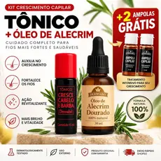 Kit Crescimento Capilar Barba e SobrancelhaTônico + Óleo  30 ml de Alecrim Ganhe 2 ampolas Grátis Dermabel
