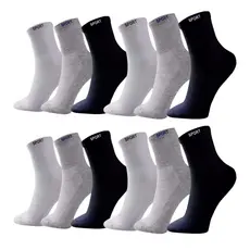 Kit 12 Pares de Meias Algodão Masculina Adulto Cano Longo Alto Macia e Confortável