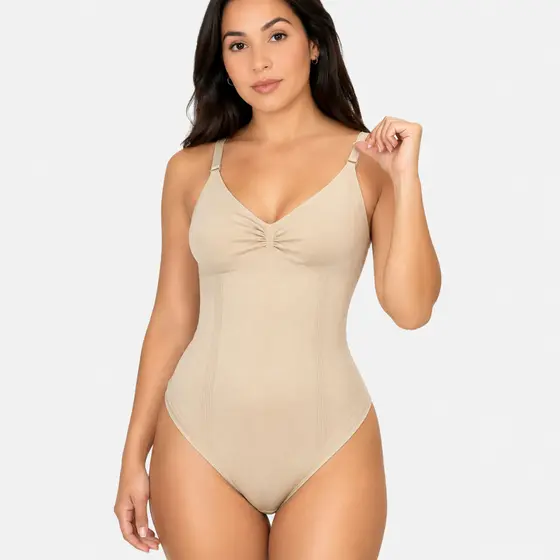 Body Cinta Feminina Modeladora Abdominal Sem Bojo Alça Regulável Alta Compressão