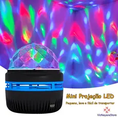 Mini Projetor Galáxia Luminária Projetor Cristal Mágico Luz De Projeção Rotativa Luz Noturna LED  Quarto Abajur Infantil
