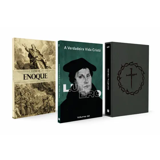 Kit Bíblia Sagrada Cruz + O Livro de Enoque + Lutero