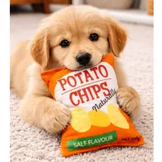 Brinquedo Moderdor Macio para Cachorros Potato chips Pélucia para Pets