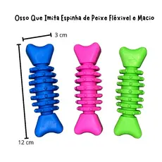 Brinquedo Mordedor para Cachorros | Espinha de Peixe Flexível | Macio e Durável | Anti Estresse para Pets