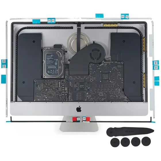 Kit Adesivos para Tela Display iMac A1418 21 Polegadas + Ferramenta Espátula