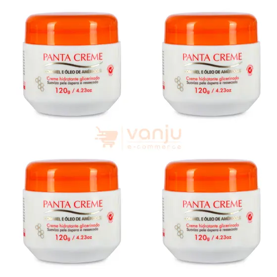 Kit com 4 Panta Creme de 120g,  o melhor hidratante para a sua pele