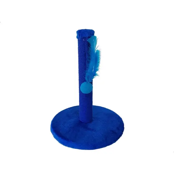 Arranhador Para Gato Poste Redondo Azul