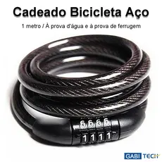 Cadeado Com Senha Segredo Para Bike Moto Trava Tranca Anti Furto Corrente De Cabo De Aço Flexível