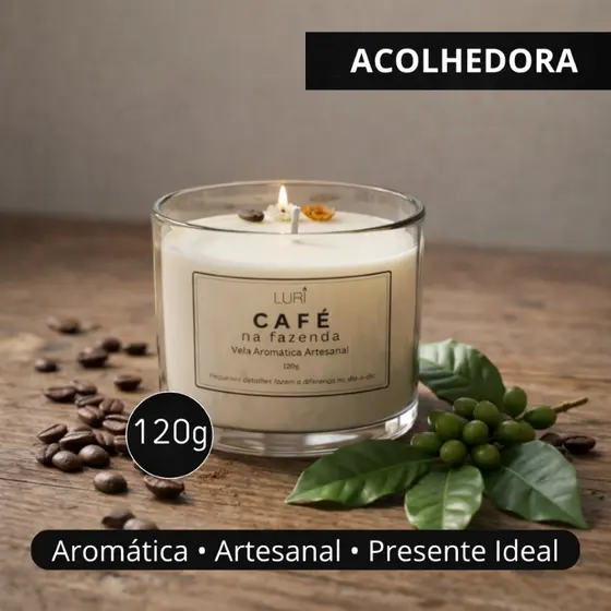 Vela Aromática Café 120g Aroma Intenso Relaxante Presente Decorativo LURI