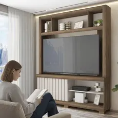 Estante Para TV até 60 Polegadas Franco Marrom Caemmun